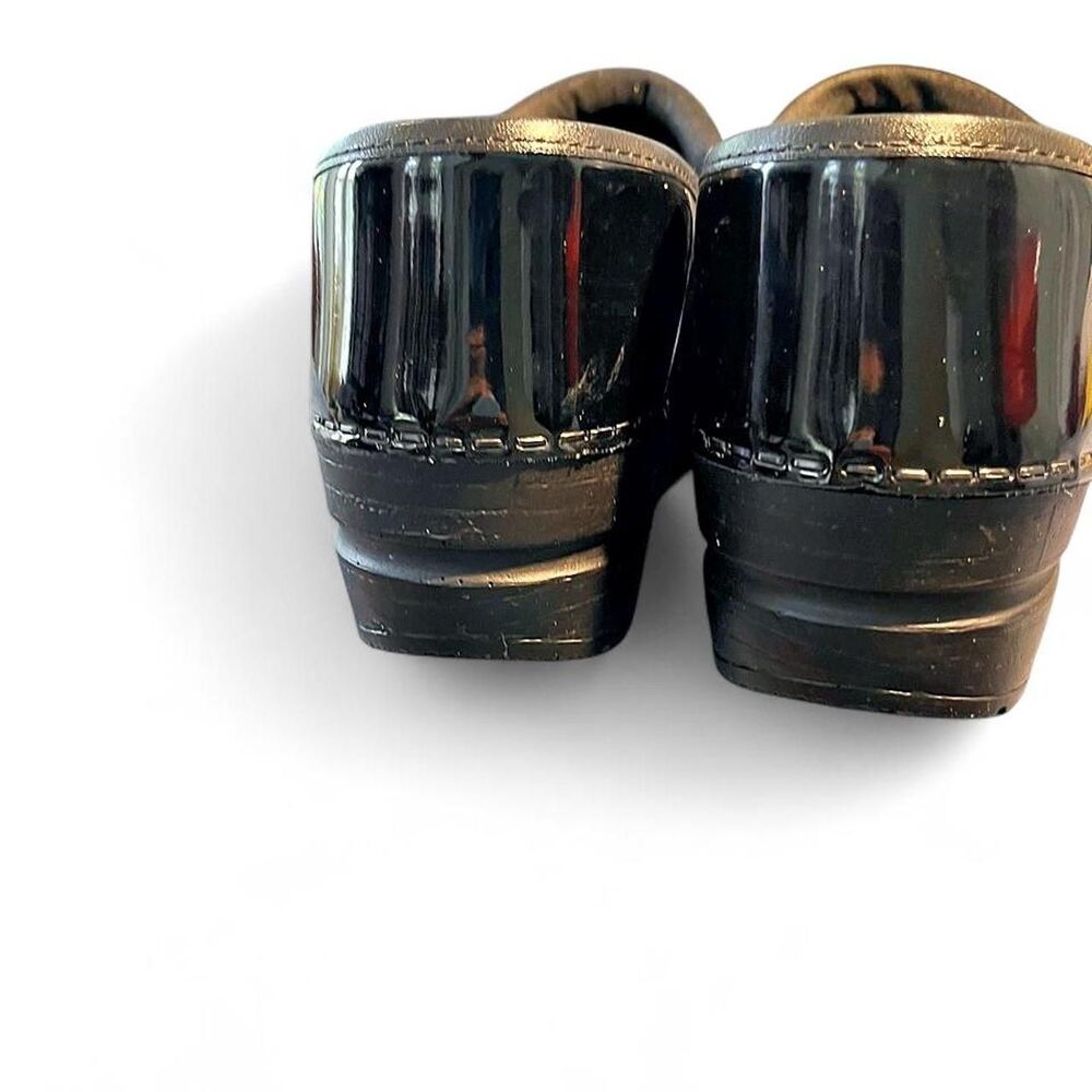 Sanita Danish Black Patent Leather Comfort Clogs Women Size 37 - Picture 2 of 7